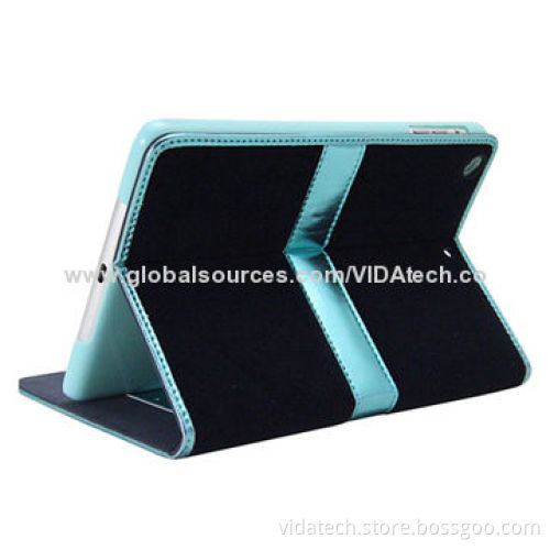 Flocking Cloth Printed Original Golden Semi Micro PU Leather Case for iPad Mini 2